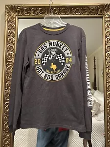 Gas Affe Garage T-SHIRT Größe Small, grau Langarm Rundhalsausschnitt - Bild 1 von 6