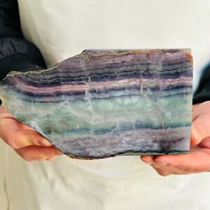 541g Natural Crystal Rainbow Fluorite Slice Colorful Stone Mineral Specimen