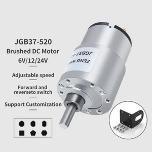 6V12V24V Drehzahlreduzierung DC Brushed Motor JGB37-520 Metallgetriebe umschaltbar - Bild 1 von 18