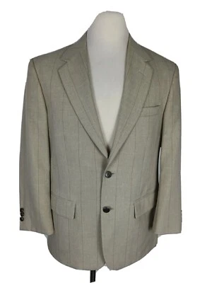 Haband Executive Men's Sz 40S Biege Pin Stripe 100% Poly Sport Coat B41 - Image 1 of 4