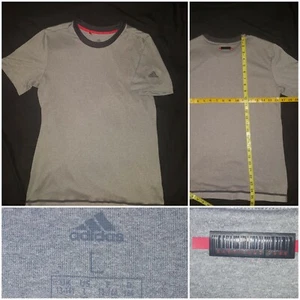  Adidas Youth Size L Large Gray T-Shirt 100% POLYESTER  - Picture 1 of 5