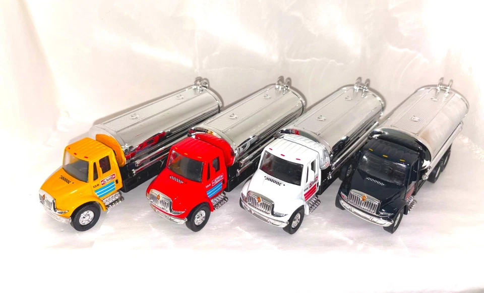 OIL TANKER TRUCK 1/64 diecast w/Pull Back Motor Action - ASSORTED COLORS 5.5" ea - Image 1 of 4
