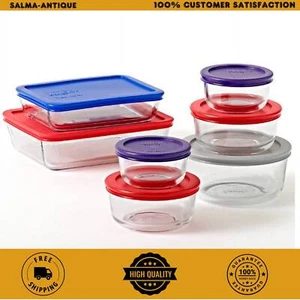Pyrex Simply Store Glass Storage Container Set with Lids, 14 Piece Free Shipping - Picture 1 of 9