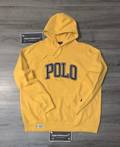 POLO RALPH LAUREN Big & Tall Yellow Spell Out Logo Fleece Sweatshirt Hoodie - Bild 1 von 9