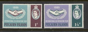 PITCAIRN ISLANDS 1965, INTERNATIONALE ZUSAMMENARBEIT JAHR, Scott 54-55, postfrisch - Bild 1 von 1