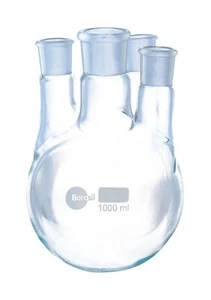 Borosil Flask Of round Bottom And Four Neck with 1000ML Capacity - Picture 1 of 1