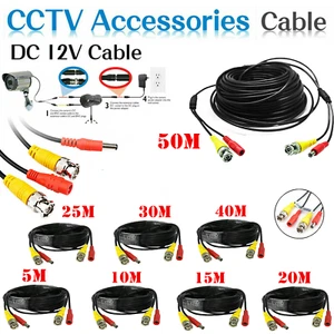 BNC DC POWER CAMERA EXTENSION CABLE CCTV SECURITY CAMERA DVR VIDEO RECORD LEAD - Picture 1 of 16