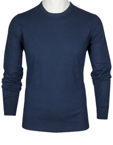 SOBS Jersey de cuello redondo azul oscuro de cachemir - Imagen 1 de 16