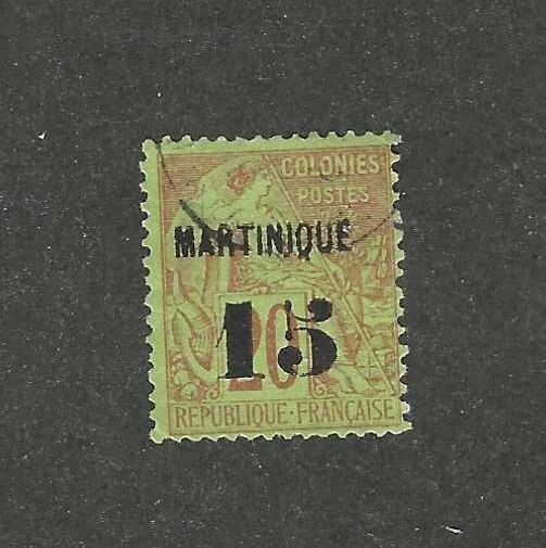 MARTINIQUE - 7 - USED - 1888 - "MARTINIQUE - 15" O/P ON FRENCH COLONIES STAMP - Image 1 of 1