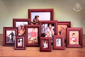 Vintage Loui Michel Cie 10 Piece MAHOGANY FINISH Wood Frame Set /Picture Frames