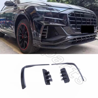 Cubierta de alerón de cejas de faro antiniebla delantero de carbono 4 piezas apta para Audi Q8 2019-2023 Foto 1 de 4