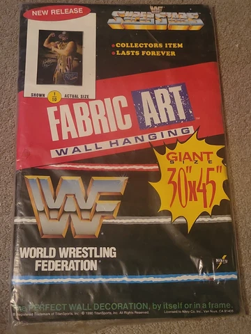 1990 Titan Sports WWF MACHO MAN SAVAGE   Fabric Art Wall Hanger 30x45 Rare new Cover