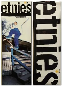 Etnies 2002 Skateboard Fabrizio Santos RIESIGES 2-seitiges Vinyl-Banner NEU alter Lagerbestand - Bild 1 von 3