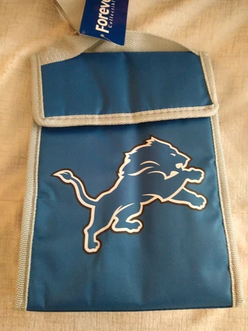 NFL DETROIT LIONS INSULATED LUNCH BAG WITH hook loop CLOSURE 9x6x4 Cover