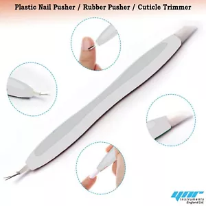 Cuticle Pusher Trimmer Cutter Remover Pedicure Manicure Nail Art Tool Dual Sided - Picture 1 of 3