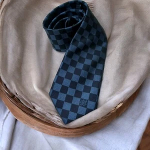 Louis Vuitton LV Damier Blue Men’s Necktie, LV Tie authentic - Picture 1 of 5