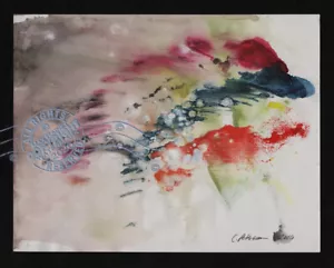 Running Man The Sprinter 2016 C Peterson * Abstracto * Pintura acuarela mítica - Imagen 1 de 12