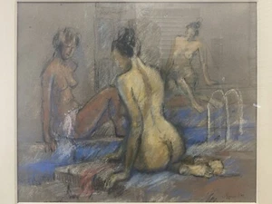 π₯ Vintage Romanian Modern Figural Impressionist Women Painting, Mihail GAVRIL - Picture 1 of 24