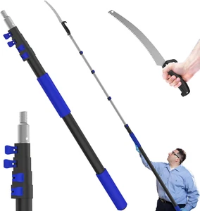 26FT Reach Pole Saws for Tree Trimming, Manual Pruning Pole Saw with 5-20FT Tele - Picture 1 of 7