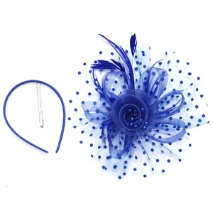 Fascinators Hats 20s 50s Pillbox Hat Cocktail Tea Party for One Size, Blue - Picture 1 of 5