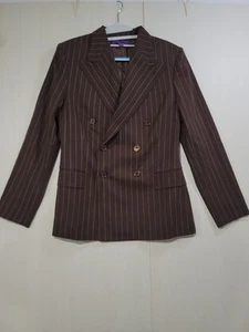 Ralph Lauren Purple Label Safford Pinstripe Wool Jacket Womens 8 Blazer $2,490 - Picture 1 of 10