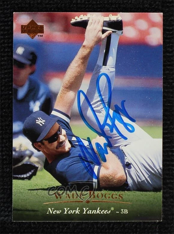 JSA Certified 1995 Upper Deck Wade Boggs #445 COA Auto HOF - Image 1 of 2