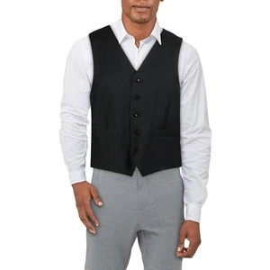 Michael Kors Mens Kirk Black Logo  Suit Vest M BHFO 5511 - Picture 1 of 2
