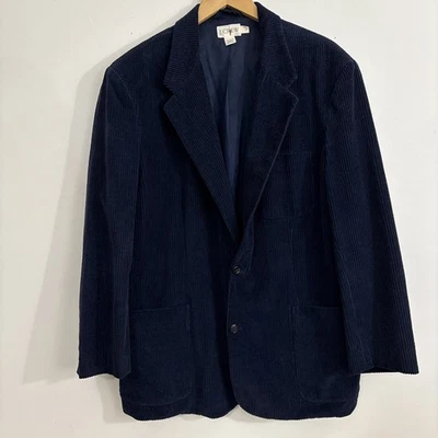 J. Blazer Crew Hombre Pana Azul Talla Grande Dos Botones 100% Algodón Foto 1 de 4