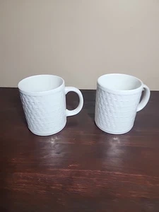 Oneida Set di 2 tazzine da caffè in vimini bianco tessuto a cesto - Foto 1 di 7