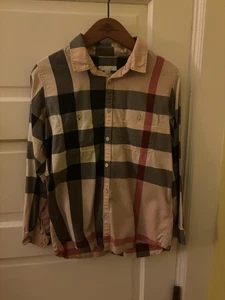 Burberry Boy's Beige Owen Vintage Check Button-Down Shirt 12y - Picture 1 of 3