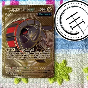 Pokémon Iron Treads EX Gold Foil Holo Textured Fan Art Card Nintendo - Imagen 1 de 2