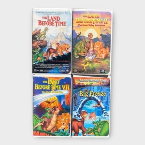 Land Before Time VHS Tapes Lot Of 4 Vintage Dinosaur Cartoons Childrens Animated - Picture 1 of 11