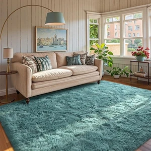 6x9 Rug for Living Room Teal Shag Area Rugs,1.7'' Thick Modern Plush Non-Slip... - Picture 1 of 7