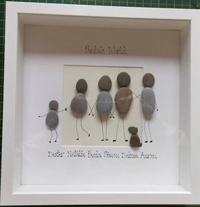 Pebble art picture FAMILY personalised handmade - Picture 1 of 6