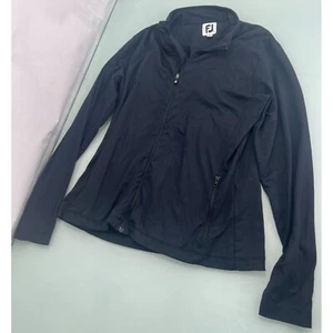 Footjoy Women's Golf Jacket FJ Full Zip Nylon Spandex Black Mock Neck Medium M - Picture 1 of 5