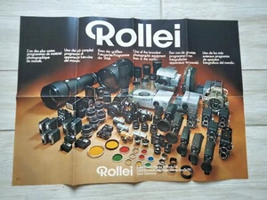 ROLLEI PHOTOGRAPHIC EQUIPMENT WEST GERMANY VINTAGE DOUBLE-SIDED VINTAGE POSTER - Picture 1 of 2