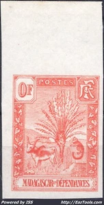 MADAGASCAR ZEBU ESSAI CHASSEPOT N° 77A NON DENTELÉ NEUF SANS GOMME - Picture 1 of 2