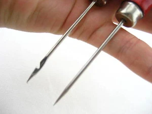 2 Stck. Auffädeln Ahle Faden Naht Ripper Reparatur Tasche Werkzeug Bradel Schlägerei Handwerk Ahle - Bild 1 von 10