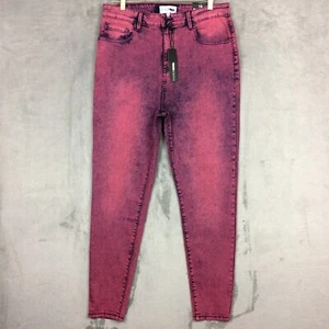FashionNova Denim Ajustado Talla 15 Curvilíneo Años 90 Tiro Alto 30 en Entrepierna Rosa Bolsillos - Imagen 1 de 24