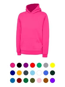 Uneek - Childrens/Kids Hooded Sweatshirt/Jumper - 50% Polyester 50% Cotton - Picture 1 of 24