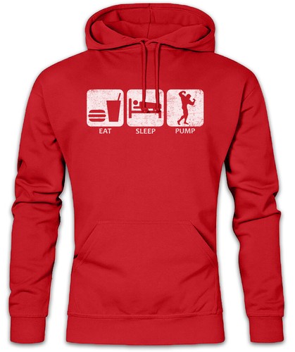 Eat Sleep Pump Hoodie Sweatshirt Weightlifting Personal Coach Fun No Pain Gain