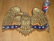 [USA] Patriotic EAGLE & Banner, Pressed Wooden Material Wall Plaque / Sign, VINT