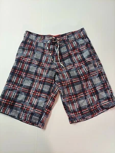 Buffalo David Britton Swim Truck Board Shorts Mens S/P Black Red White Swimwear - Picture 1 of 4
