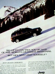Pubblicità stampa originale Jeep Grand Cherokee 1996 impianti di risalita vintage 8,5 x 11" - Foto 1 di 3