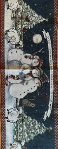 Muñeco de nieve “Y el cielo y la naturaleza cantan” tapiz azul corredor de mesa 12-1/2” x 69” - Imagen 1 de 3