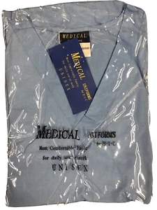 B.I.C.Medical Uniforms Size L Light Blue Nursing Scrub 2 Piece Outfit Unisex NEW - Picture 1 of 1