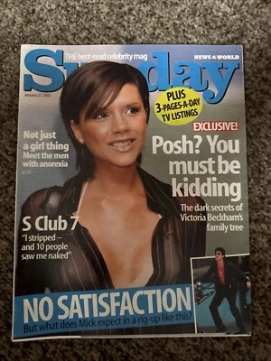 Sunday Magazine From News Of The World January 27 2002 Victoria Beckham Spice - Image 1 of 4