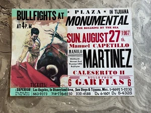 Póster original mexicano 1967 Manuel Capetillo Martínez toreros cerveza - Imagen 1 de 3