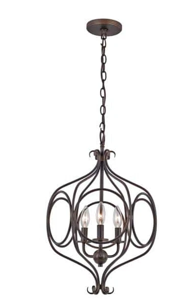 Trans Globe 3-Light Rubbed Oil Bronze Pendant with Metal Shade - Image 1 of 1
