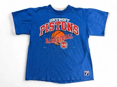 Vtg 90s 1993 Detroit Pistons Motown Blue T Shirt Sz XL Logo 7 Vintage SS - Image 1 of 4